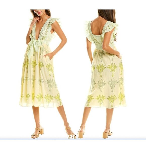 Ash & Eden Anthropology Santi Sleeveless Midi Dress Women's XS Sleeveless - Picture 1 of 14